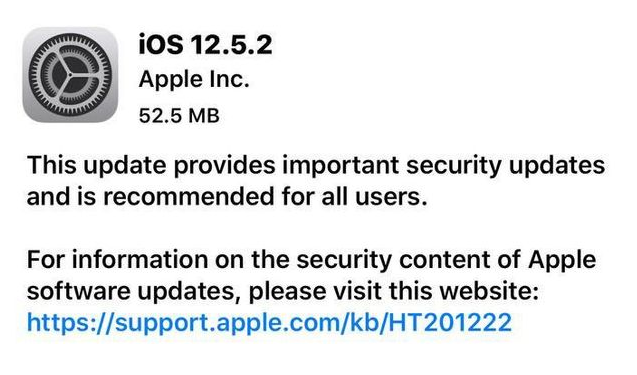 沛县苹果手机维修分享iOS12.5.2发布，建议所有老苹果用户安装 